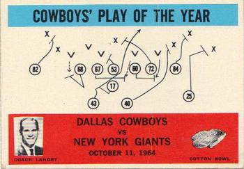 1965 Philadelphia #56 Cowboys Play of the Year - Tom Landry  Front
