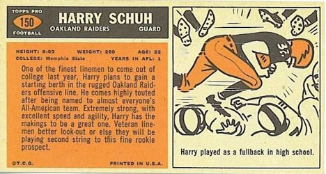 1965 Topps #150 Harry Schuh Back
