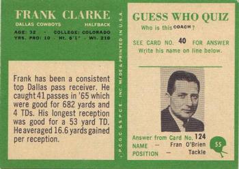 1966 Philadelphia #55 Frank Clarke Back