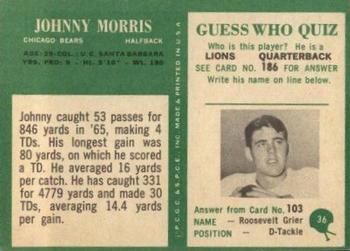 1966 Philadelphia #36 Johnny Morris Back