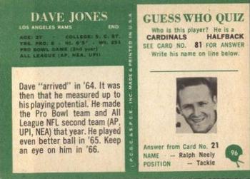 1966 Philadelphia #96 Dave Jones Back