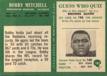 1966 Philadelphia #187 Bobby Mitchell Back