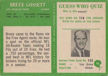 1966 Philadelphia #95 Bruce Gossett Back
