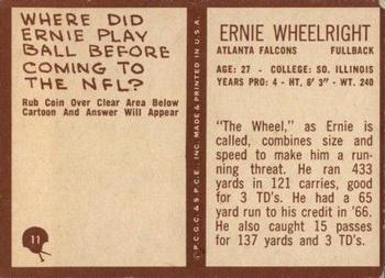 1967 Philadelphia #11 Ernie Wheelwright Back