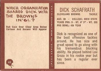 1967 Philadelphia #45 Dick Schafrath Back