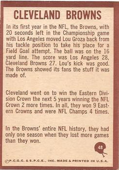 1967 Philadelphia #48 Browns Insignia Back