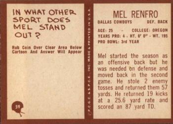 1967 Philadelphia #59 Mel Renfro Back
