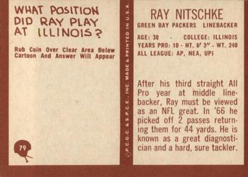 1967 Philadelphia #79 Ray Nitschke Back