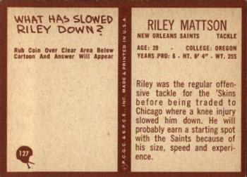 1967 Philadelphia #127 Riley Mattson Back
