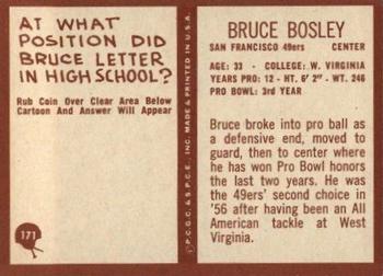 1967 Philadelphia #171 Bruce Bosley Back