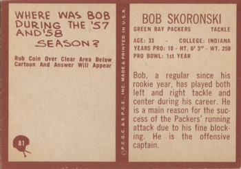 1967 Philadelphia #81 Bob Skoronski Back