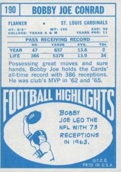 1968 Topps #190 Bobby Joe Conrad Back