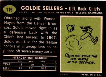 1969 Topps #119 Goldie Sellers Back
