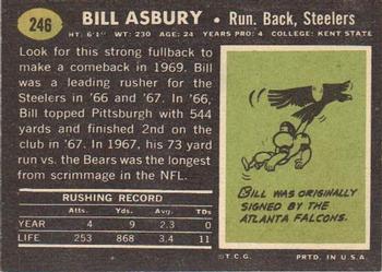 1969 Topps #246 Bill Asbury Back