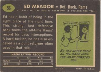 1969 Topps #56 Ed Meador Back