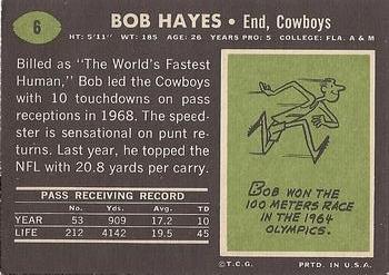 1969 Topps #6 Bob Hayes Back