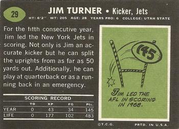 1969 Topps #29 Jim Turner Back
