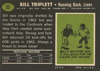 1969 Topps #32 Bill Triplett Back
