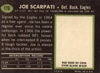 1969 Topps #176 Joe Scarpati Back