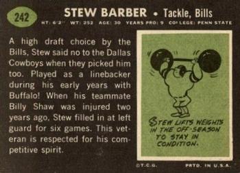 1969 Topps #242 Stew Barber Back