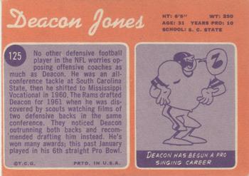 1970 Topps #125 Deacon Jones Back