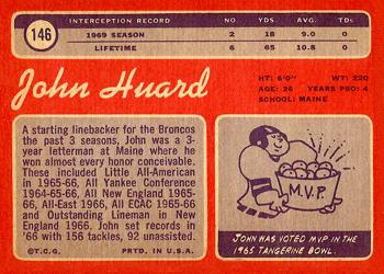 1970 Topps #146 John Huard Back
