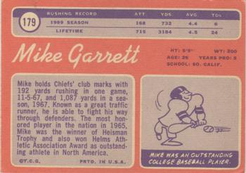 1970 Topps #179 Mike Garrett Back