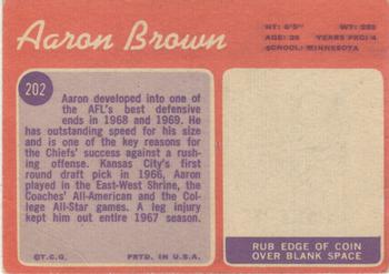 1970 Topps #202 Aaron Brown Back