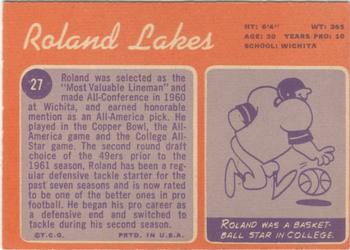 1970 Topps #27 Roland Lakes Back