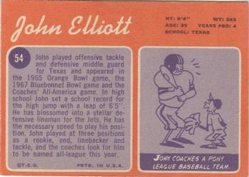 1970 Topps #54 John Elliott Back