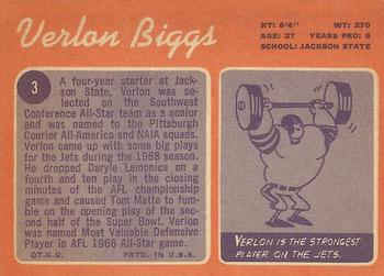 1970 Topps #3 Verlon Biggs Back