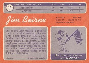 1970 Topps #19 Jim Beirne Back