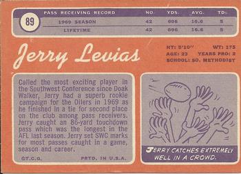 1970 Topps #89 Jerry LeVias Back