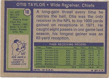 1972 Topps #10 Otis Taylor Back