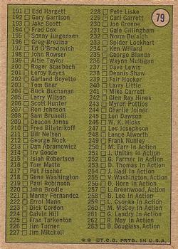1972 Topps #79 2nd Series Checklist: 133-263 Back