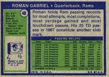 1972 Topps #40 Roman Gabriel Back