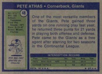 1972 Topps #48 Pete Athas Back