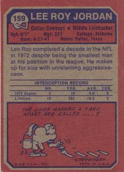 1973 Topps #159 Lee Roy Jordan Back