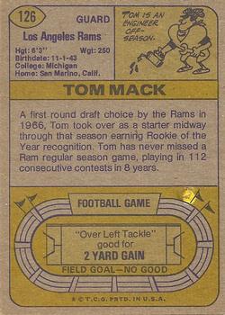 1974 Topps #126 Tom Mack Back