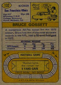 1974 Topps #132 Bruce Gossett Back