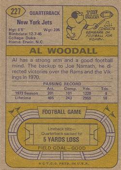 1974 Topps #227 Al Woodall Back