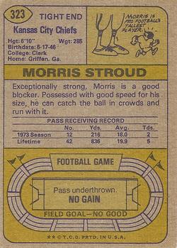 1974 Topps #323 Morris Stroud Back