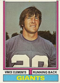1974 Topps #342 Vince Clements Front