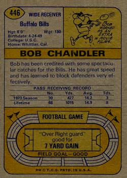 1974 Topps #446 Bob Chandler Back