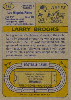1974 Topps #493 Larry Brooks Back