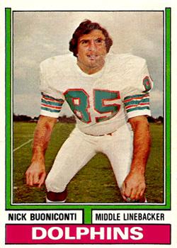 1974 Topps #505 Nick Buoniconti Front