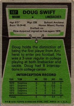 1975 Topps #167 Doug Swift Back