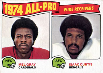 1975 Topps #211 1974 All-Pro Wide Receivers (Mel Gray / Isaac Curtis) Front