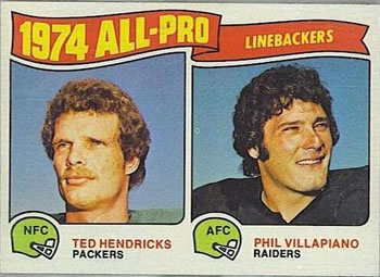 1975 Topps #217 1974 All-Pro Linebackers (Ted Hendricks / Phil Villapiano) Front