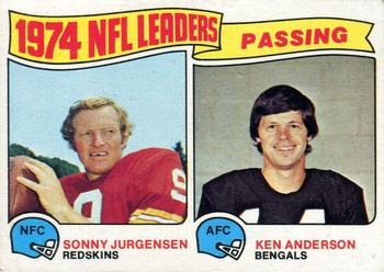 1975 Topps #2 1974 NFL Passing Leaders (Sonny Jurgensen / Ken Anderson) Front